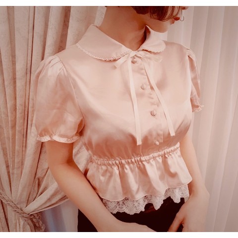 【Violetta】Marie - Stretch satin blouse  T