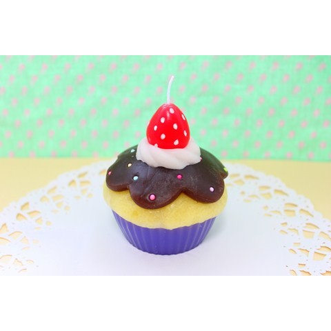 【bitterdrop】カップケーキキャンドル・パープル