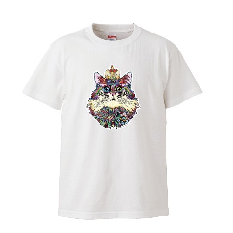 【GOMA】Tシャツ ネコ WH（XLサイズ）