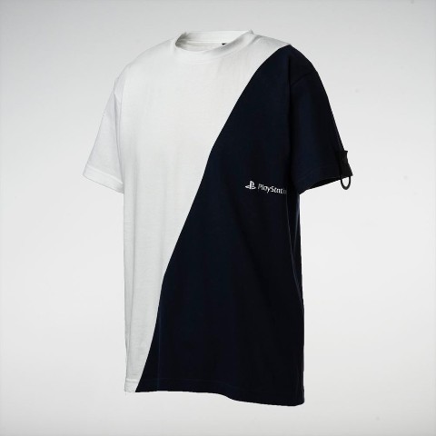リメイク加工 TシャツA / PlayStation™  ホワイト/ネイビー - S