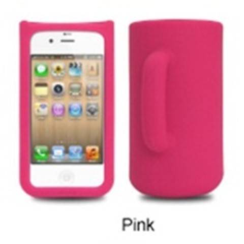 [iPhone4S/4専用]MUG Self Standing case マグカップシリコンケース(PINK/ピンク)