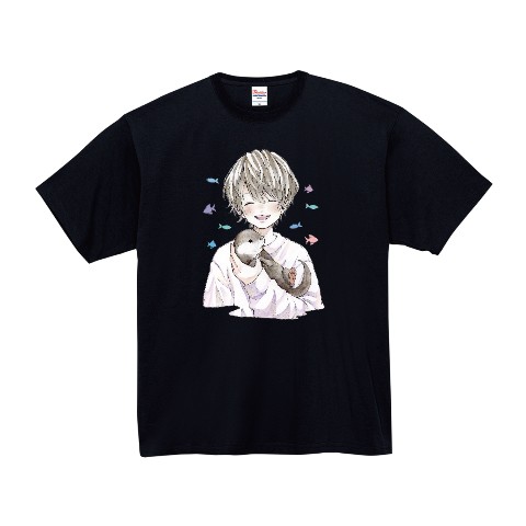 【アニマルハウスユーキ】Tシャツ　カワウソ　XL　BLACK
