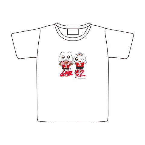 【独ヲタアッキー×山岡家】Tシャツ WH ヤマトンマン＆シロウ（XLサイズ）