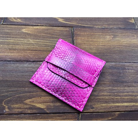本革製ポケット型コンドームケース ウミヘビ（ピンク）