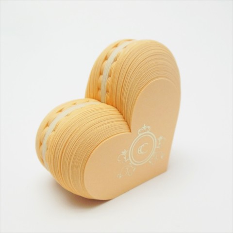 【マカロンふせん】Heart Macaron Sticky note　ハート/orange【CRU-CIAL】